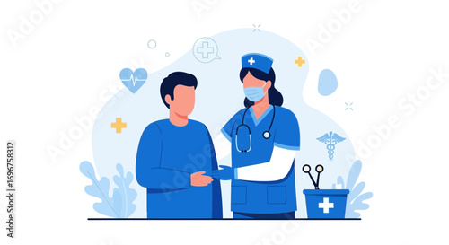 Compassionate Healthcare: A Nurse Assisting A Patient For A Health Checkup And Support