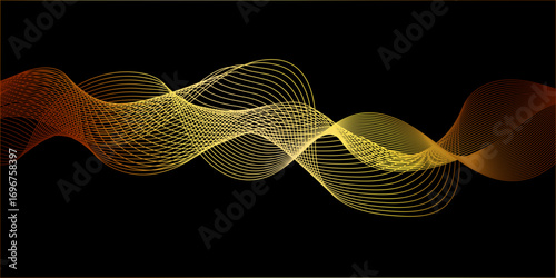 modern and digital curved geometric dynamic color gradient abstract wave or blending lines floating on the white background.	