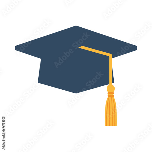 vector graduation cap on white background