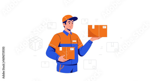 Courier Delivering Packages With Speed And Precision, Delivering Happiness To Your Doorstep