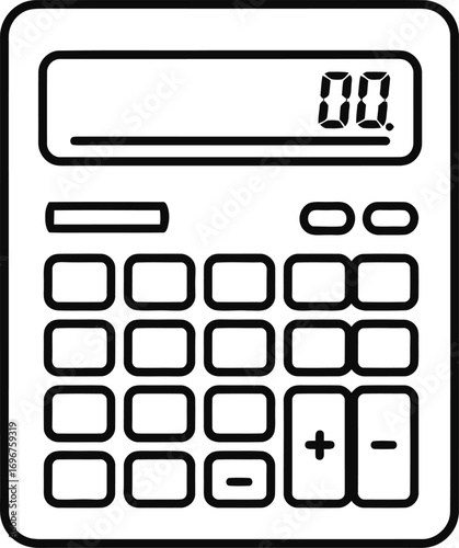 Simple Line Drawing Calculator With Screen Number Buttons Finance Tool