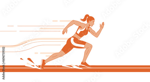 Dynamic Runner Displaying Motion, Speed, And Agile Movement Through Sports Vector Illustration