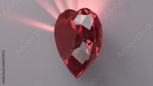 Sparkling Ruby Heart Gemstone