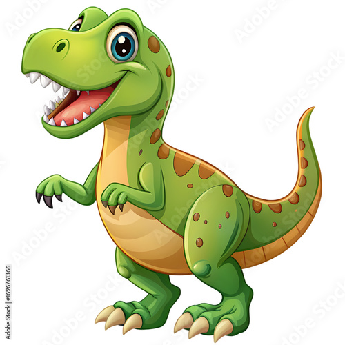 Playful Dinosaur Illustration A Charming Cartoon TRex isolated on transparent background