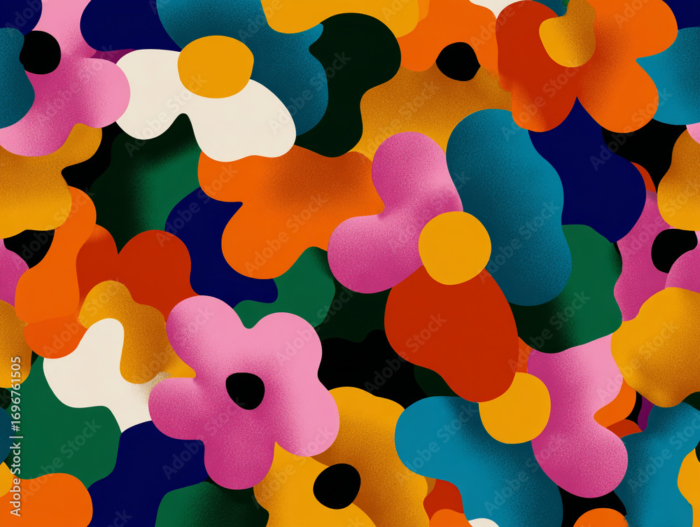 Retro flower hippie texture pattern 70s 80s.