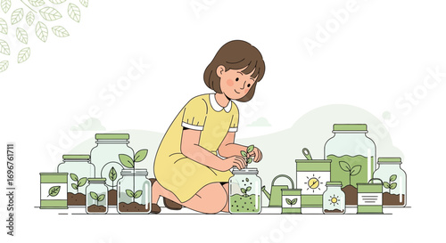 Cultivating Growth: A Young Gardener's Journey in Sustainable Plant Propagation