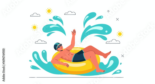 Enjoying The Sun: A Relaxing Pool Activity, Summer Fun, Floating on the Water