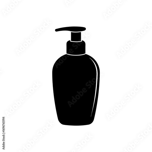 baby shampoo icon black silhouette vector illustration on transparent background