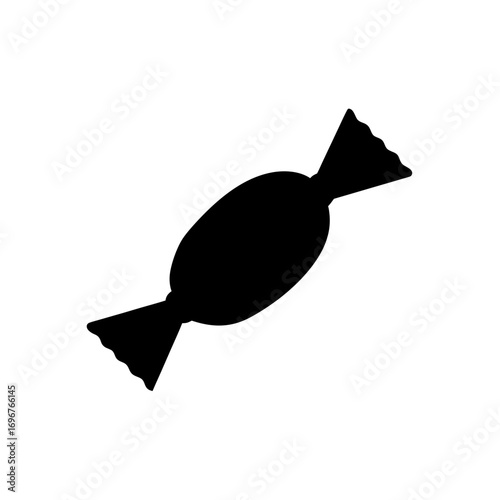candy wrapper icon black silhouette vector illustration on transparent background