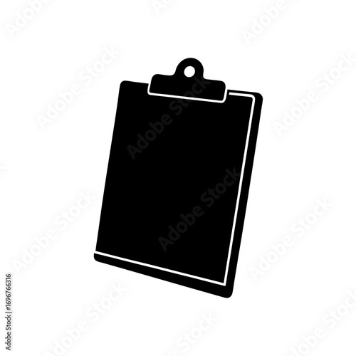 clipboard icon black silhouette vector illustration on transparent background
