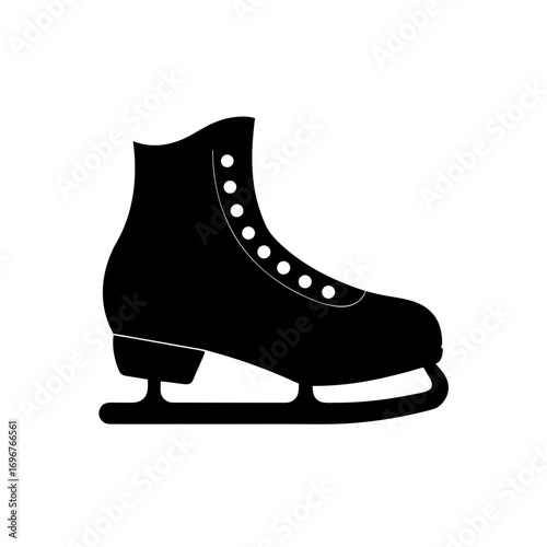 ice skates icon black silhouette vector illustration on transparent background