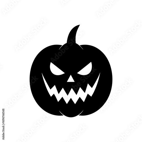 jack o lantern icon black silhouette vector illustration on transparent background