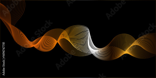 Abstract business and technology concept dynamic flowing wave line background with smooth curves, dynamic motion and minimalist modern geometric design.