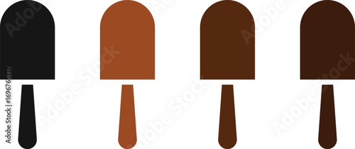 Set of Colorful Ice Cream Flat Icons