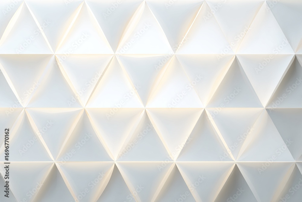 Obraz premium Modern wall design featuring geometric triangular shapes in a light, minimalist aesthetic