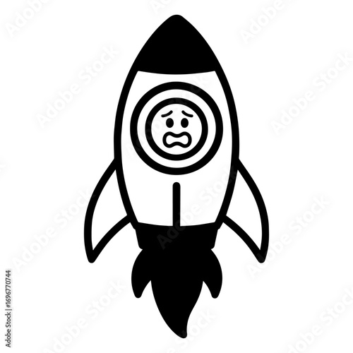 character emotion rocket fear vector on white background
Vector icon character with emotion