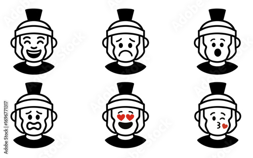 set character roman legionary with emotion vector
Vector set character with emotions joy, sadness, satisfaction, anger, love, kiss