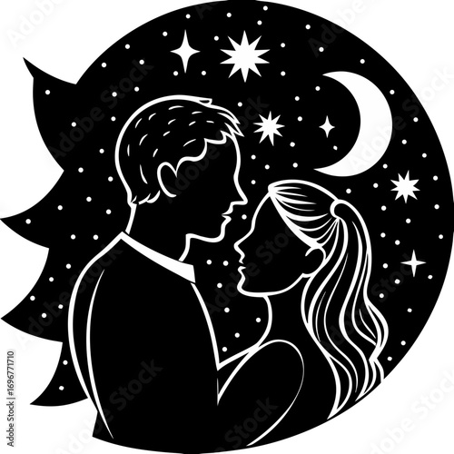 Romantic Couple Under Starry Night