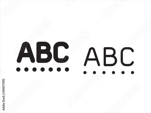 Font style comparison isolated on white background shows bold and regular