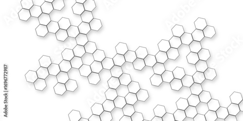 modern abstract white hexagon background, seamless geometric abstract technology and business Modern white hexagon background with subtle geometric pattern for clean minimal abstract design.