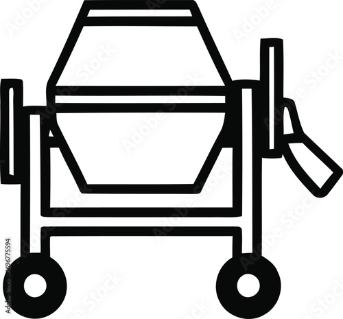 Construction Equipment Concrete Mixer Illustration