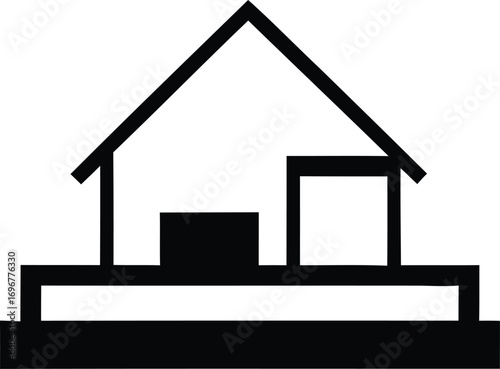 Conceptual illustration of a house, ideal for construction and real estate projects, incorporating design elements