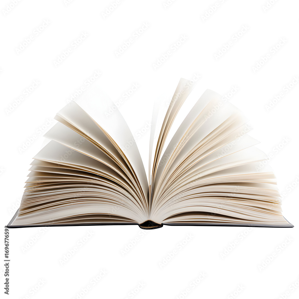 Fototapeta premium Open book isolated on black background