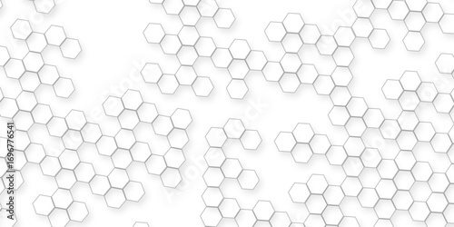seamless geometric abstract technology and business  Modern white hexagon background with subtle geometric pattern for clean minimal abstract design aesthetics.