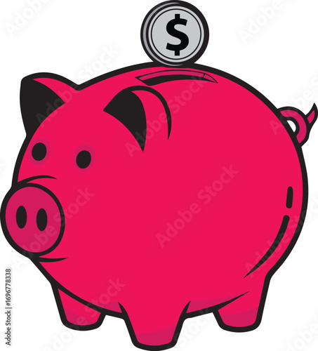 Money Saving Piggy Bank Illustration