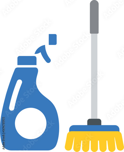 mop and bucket of cleaning tools