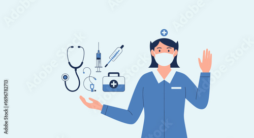 Medical Professional Displaying Essential Health Tools For Contemporary Healthcare Solutions