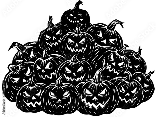 Stack of Jack-O'-Lanterns Halloween Display