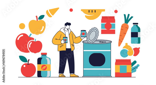 Modern Digital Food Concept Illustrating Healthy Choices And Smart Shopping Strategies