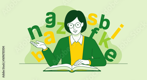 Literacy Tutor Explains Letters and Phonetics During Reading Session