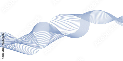 modern and digital dynamic color gradient abstract wave or blending lines floating on the white background.