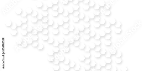 Abstract seamless geometric patterns of Clean white hexagon background with modern geometric shapes for minimal elegant designs.