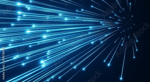 Abstract blue light streaks representing highspeed data transfer