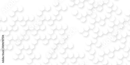 Abstract seamless geometric patterns of Clean white hexagon background with modern geometric shapes for minimal elegant designs.