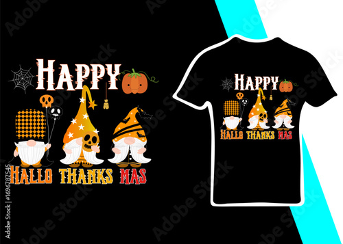 Happy Hallo thanks mas Halloween Thanksmas Holiday Season T-Shirt