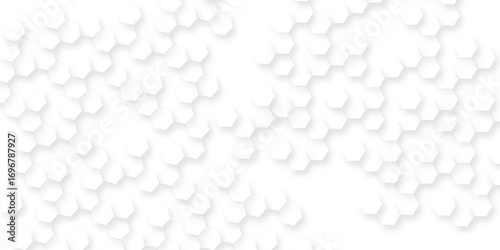 Abstract seamless geometric patterns of Clean white hexagon background with modern geometric shapes for minimal elegant designs.