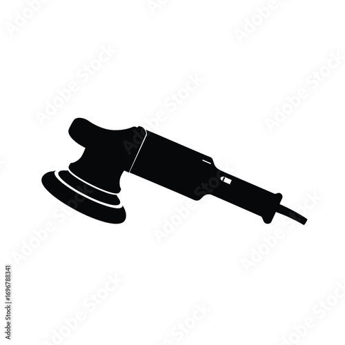 Minimalist electric angle grinder icon on a white background. EPS 10.