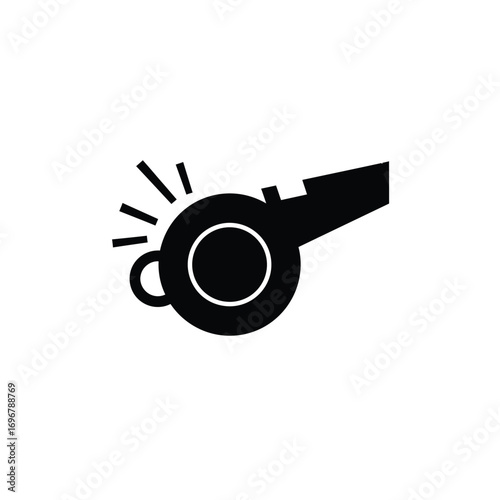 Minimalist black whistle icon on a white background. EPS 10.