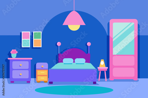 cute children s bedroom with pink and blue furnitu