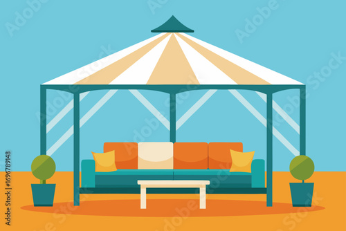 cozy patio seating set under a transparent roof ga