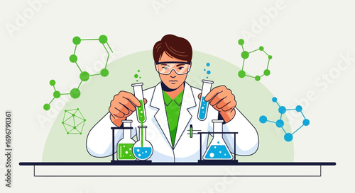 Scientist Conducting An Experiment With Chemical Compounds In A Laboratory Setting