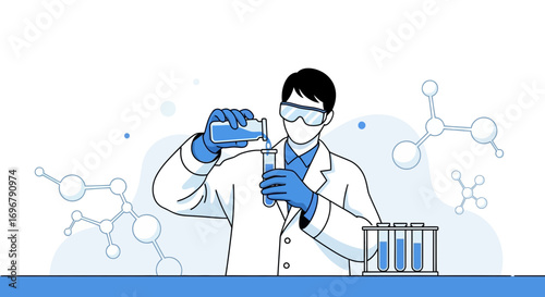 Scientist Performing Lab Experiment With Chemical Reaction in Laboratory Environment
