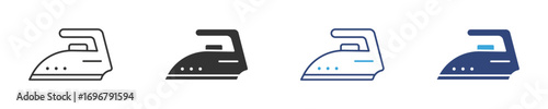 Iron icon set in outline and flat style , vector illustration. 