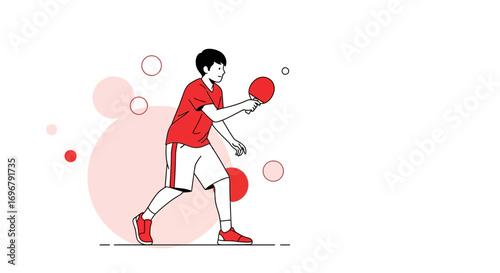Ping Pong Excellence: Dynamic Illustration Showcasing Precision and Athleticism of Table Tennis