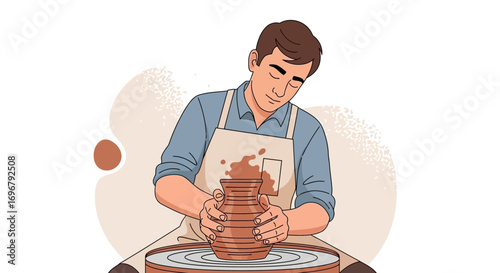 Pottery Craftsmen Shaping Fine Ceramics with Passion and Artistic Skill Presentation