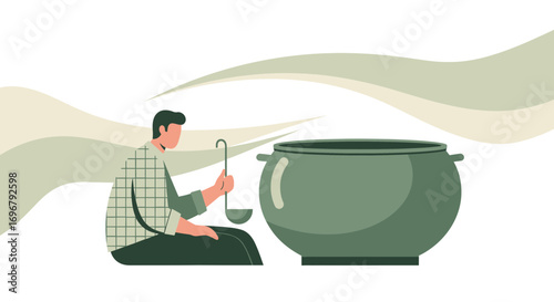 Preparing a Generous Quantity of Delicious Food in a Warm and Cozy Pot